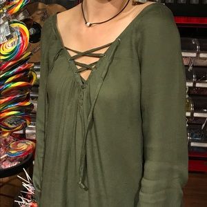 South Moon Under Lace Up Top